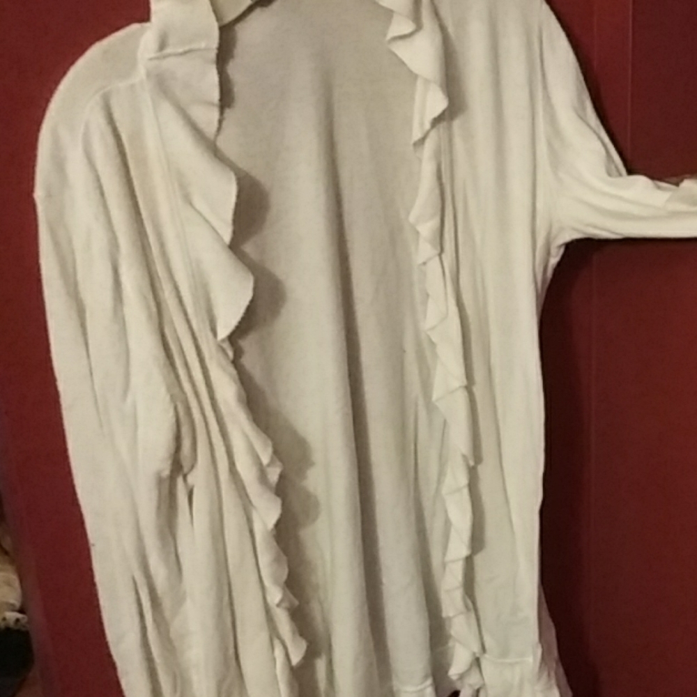 Simple White Open Sweater